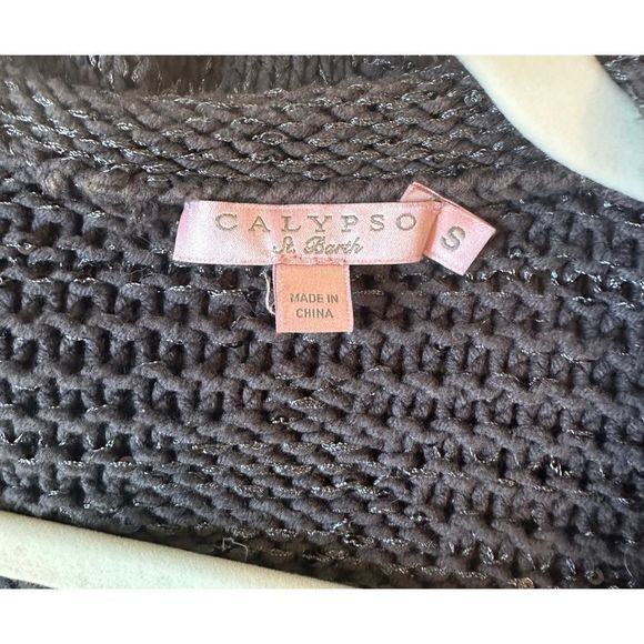 Calypso St. Barth Open Front Sequin Cardigan - Size Small - Picture 5 of 7